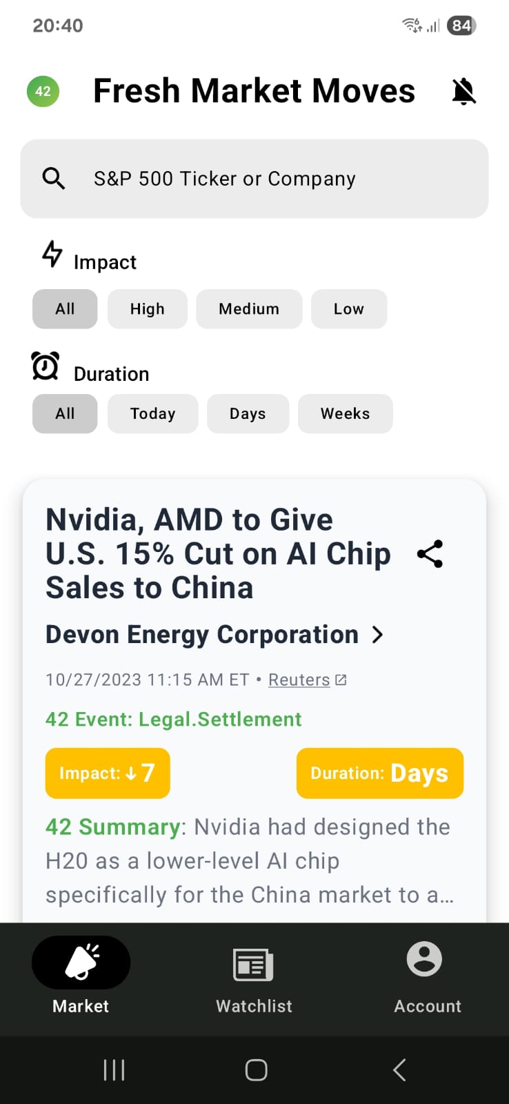 42 app interface slide 1