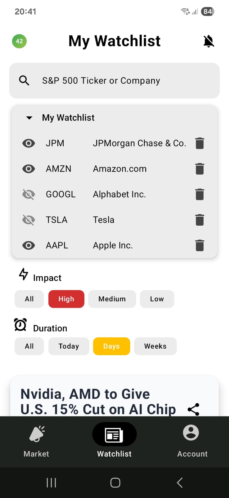 42 app interface slide 2